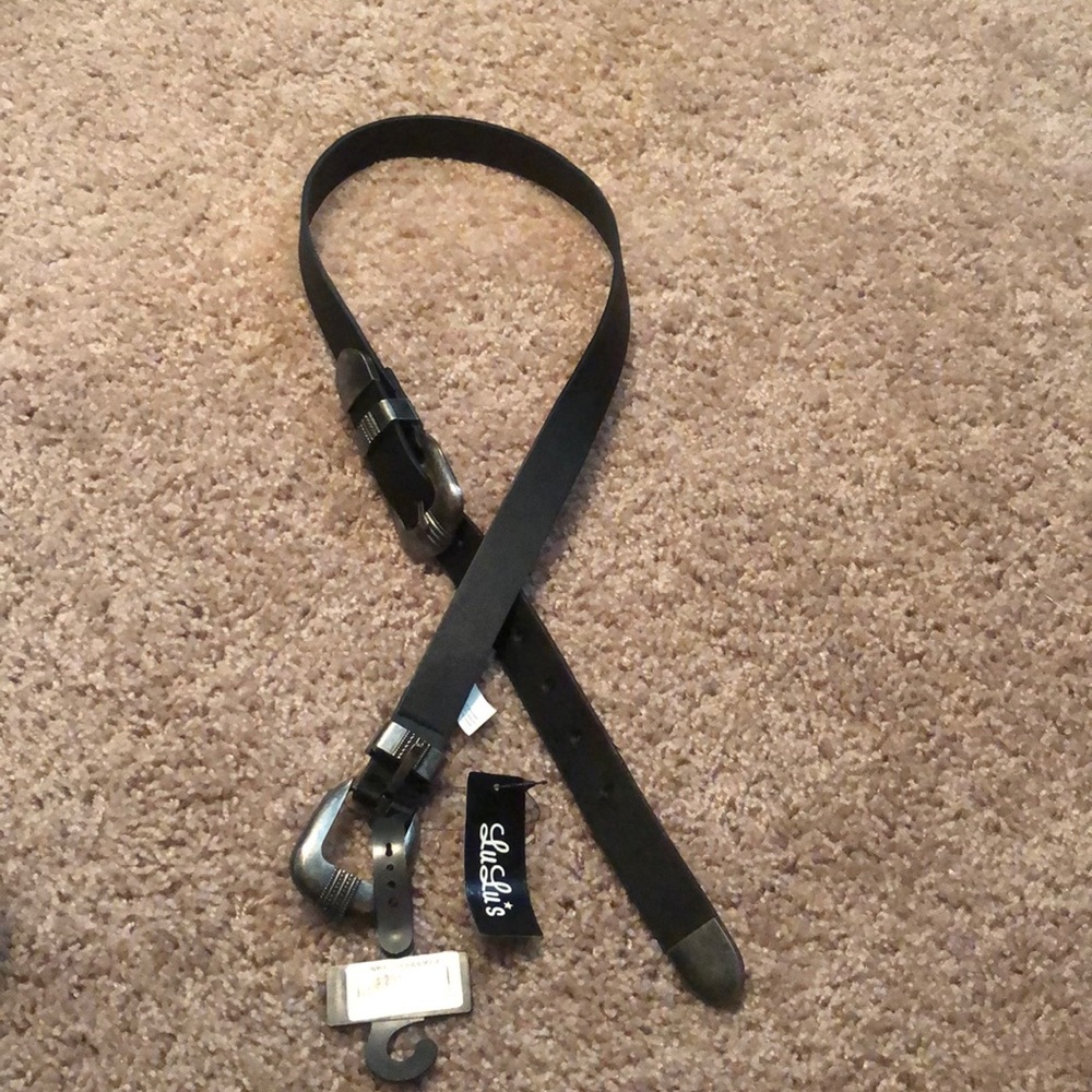 Black and silver belt